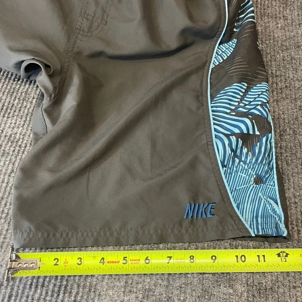 Nike Swim Trunks Mens L Black Blue Excellent Mesh‎ Liner Board Shorts